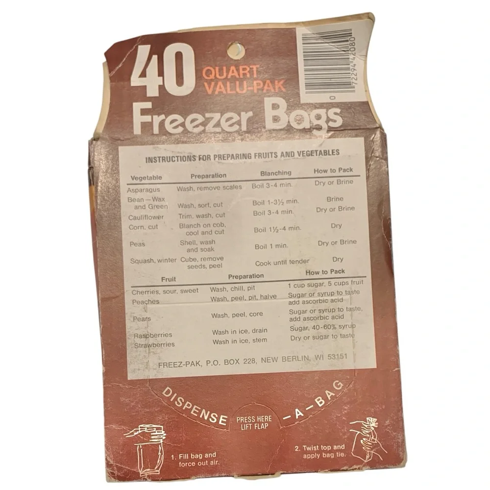 HEFTY & FREEZ PAK Vintage Freezer Bags
